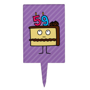 59th Birthday Cake with Candles Topper