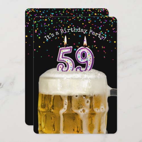 59th Birthday Candle Party Invitation