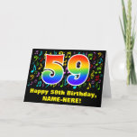 [ Thumbnail: 59th Birthday: Colorful Music Symbols & Rainbow 59 Card ]
