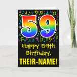[ Thumbnail: 59th Birthday: Colorful Music Symbols + Rainbow 59 Card ]