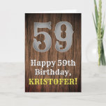 [ Thumbnail: 59th Birthday: Country Western Inspired Look, Name Card ]