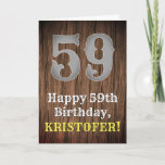 [ Thumbnail: 59th Birthday: Country Western Inspired Look, Name Card ]