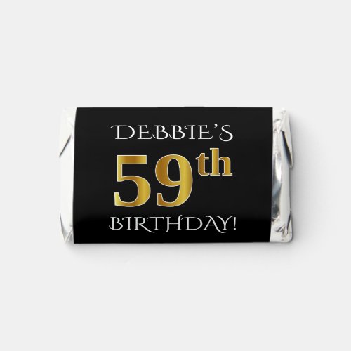 59th Birthday  Elegant Faux Gold Look 59  Name Hersheys Miniatures