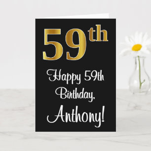59th Birthday ~ Elegant Luxurious Faux Gold Look # Card
