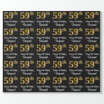 [ Thumbnail: 59th Birthday: Elegant Luxurious Faux Gold Look # Wrapping Paper ]