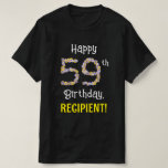 [ Thumbnail: 59th Birthday: Floral Flowers Number “59” + Name T-Shirt ]