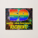 [ Thumbnail: 59th Birthday: Fun, Colorful Celebratory Fireworks Jigsaw Puzzle ]