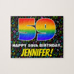 [ Thumbnail: 59th Birthday — Fun, Colorful Music Symbols & “59” Jigsaw Puzzle ]