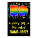 [ Thumbnail: 59th Birthday: Fun Music Symbols + Rainbow # 59 Card ]
