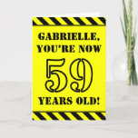 [ Thumbnail: 59th Birthday: Fun Stencil Style Text, Custom Name Card ]
