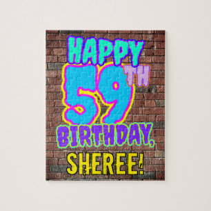 59th Birthday ~ Fun, Urban Graffiti Inspired Look Jigsaw Puzzle