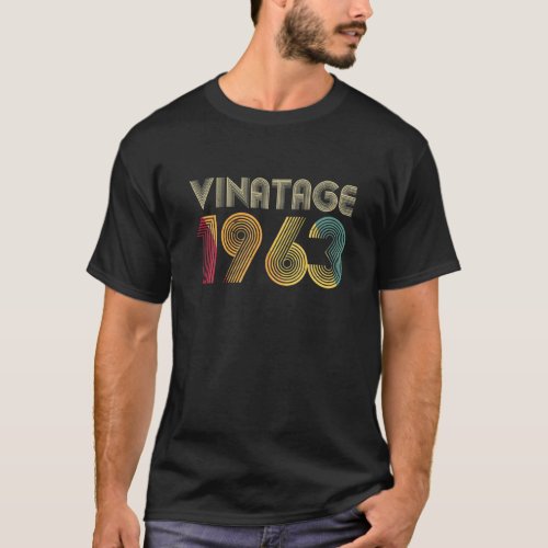 59Th Birthday Gift 1963 Vintage Retro 59 Years Old T_Shirt