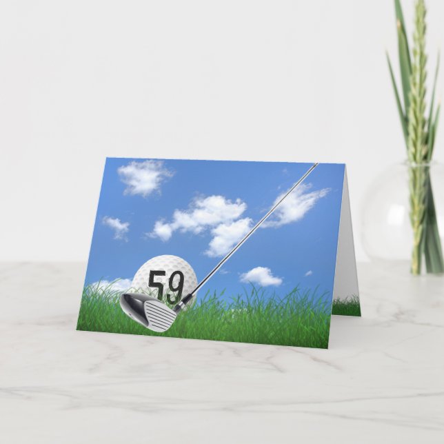 59th Birthday Golf Ball and Putter Card (Front)