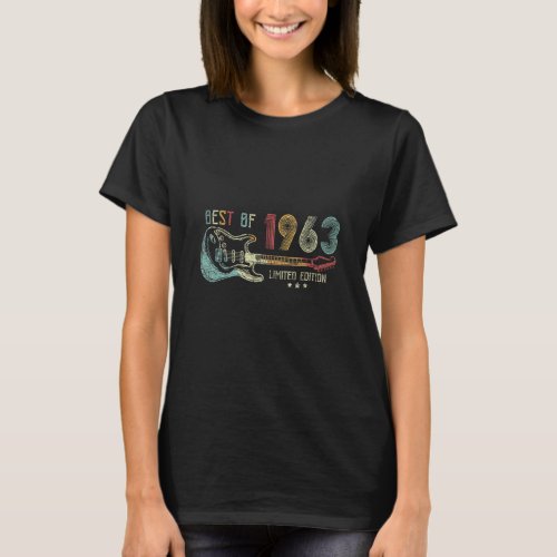 59th Birthday Guitar Womens Mens Vintage Best Of T-Shirt