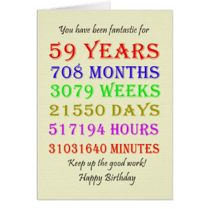 59th Birthday Milestones Cards