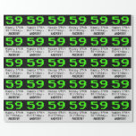 [ Thumbnail: 59th Birthday - Nerdy / Geeky Style "59" and Name Wrapping Paper ]