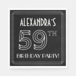 [ Thumbnail: 59th Birthday Party: Art Deco Style + Custom Name Napkins ]
