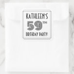 [ Thumbnail: 59th Birthday Party: Art Deco Style + Custom Name Sticker ]
