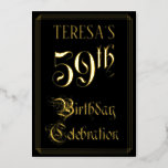 [ Thumbnail: 59th Birthday Party — Fancy Script & Custom Name Invitation ]