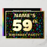[ Thumbnail: 59th Birthday Party — Fun, Colorful Music Symbols Invitation ]