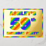 [ Thumbnail: 59th Birthday Party — Fun, Rainbow Spectrum “59” Invitation ]