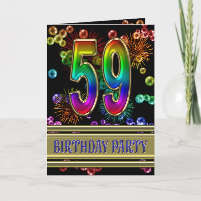 59th Birthday party Invitation (Front)