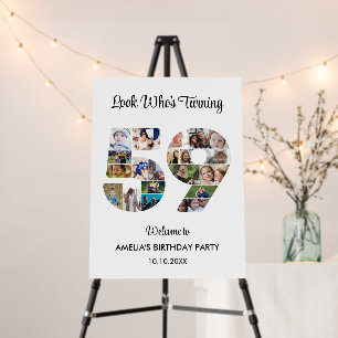 59th Birthday Party Number 59 Photo Collage Foam Board