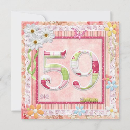 59th birthday party scrapbooking style invitation