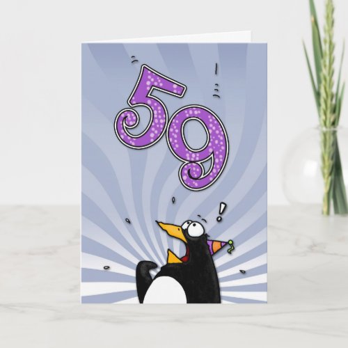 59th Birthday _ Penguin Surprise Card