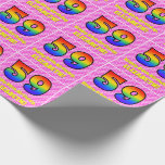 [ Thumbnail: 59th Birthday: Pink Stripes & Hearts, Rainbow # 59 Wrapping Paper ]