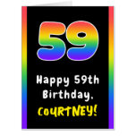 [ Thumbnail: 59th Birthday: Rainbow Spectrum # 59, Custom Name Card ]