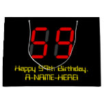 [ Thumbnail: 59th Birthday: Red Digital Clock Style "59" + Name Gift Bag ]