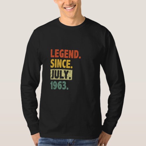 59th Birthday Retro 59 Years Old Legend Since July T_Shirt