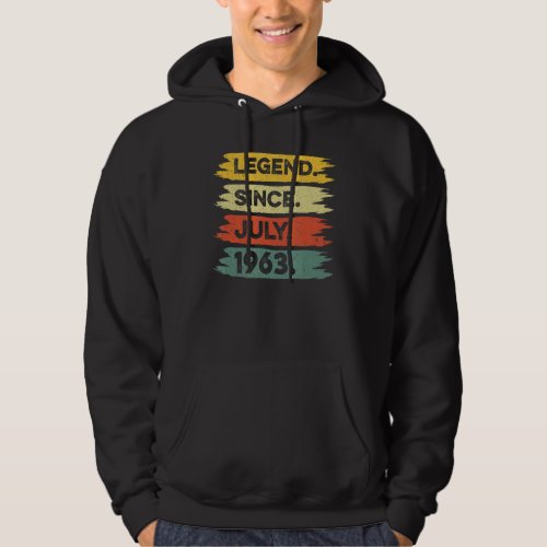 59th Birthday Retro Vintage Legend Since July 1963 Hoodie