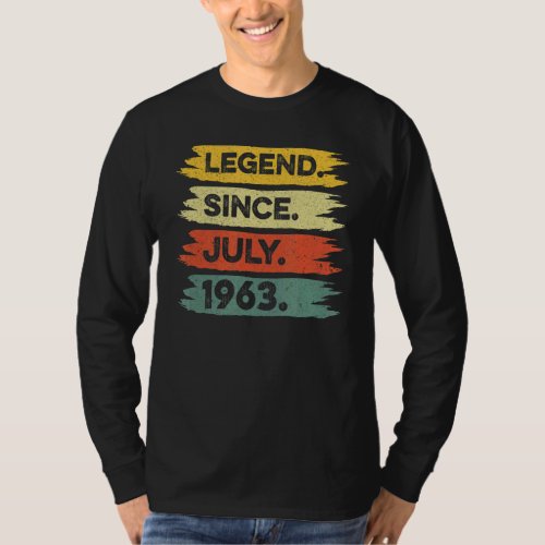 59th Birthday Retro Vintage Legend Since July 1963 T_Shirt