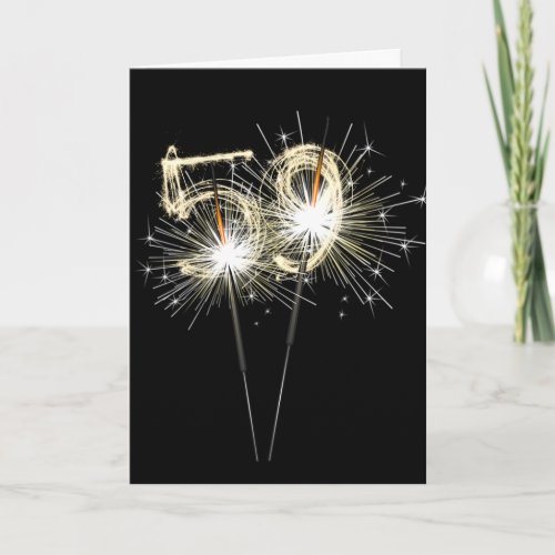 59th Birthday Sparklers on Black Card