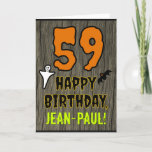 [ Thumbnail: 59th Birthday: Spooky Halloween Theme, Custom Name Card ]