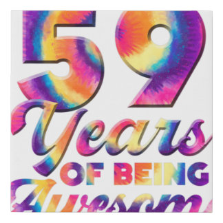 59th Birthday Tie Dye 59 years old Birthday Being Faux Canvas Print