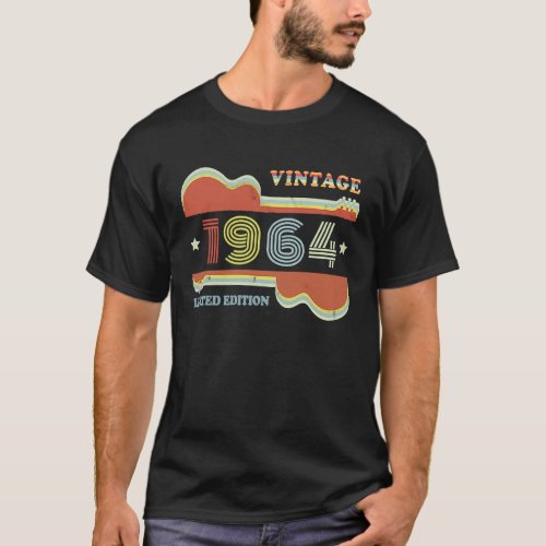 59th Birthday Vintage Guitar  Retro 1964 Decoratio T_Shirt