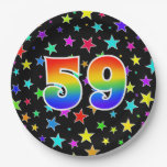 [ Thumbnail: 59th Event: Bold, Fun, Colorful Rainbow 59 Paper Plates ]