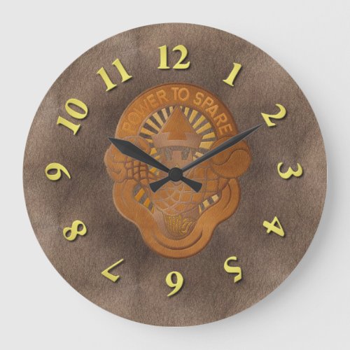 59th Ordnance Brigade crest _ tooled leather look Large Clock