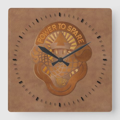 59th Ordnance Brigade crest _ tooled leather look Square Wall Clock
