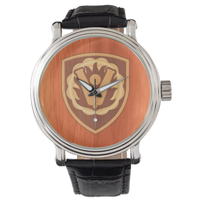 59th Ordnance Brigade Patch - oak wood inlay look Watch (Front)