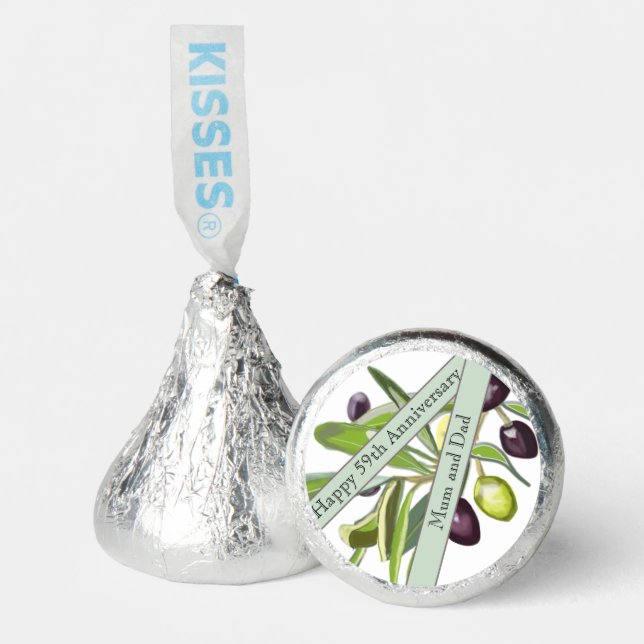 59th Wedding Anniversary Olive  Hershey®'s Kisses® (Front)
