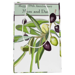 59th Wedding Anniversary Olive Medium Gift Bag