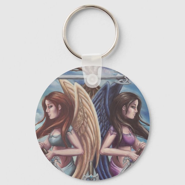 5 0f Swords - Keychain Tarot Card Art (Front)