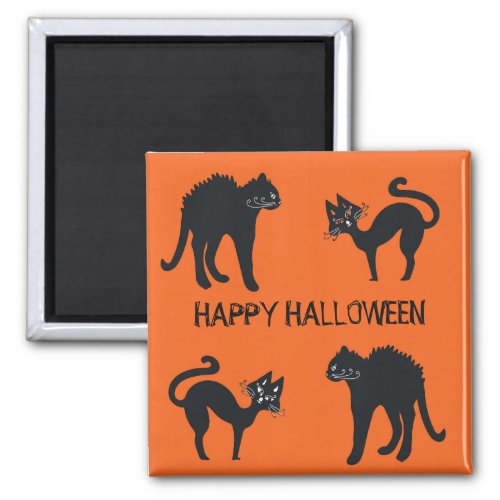 51 Cm Square Magnet Happy Halloween Black Cats