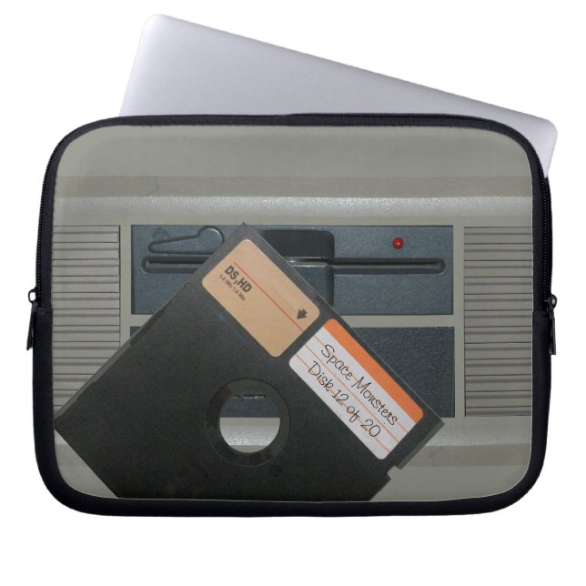5.25 Floppy and Retro Computer Laptop Sleeve (Front)