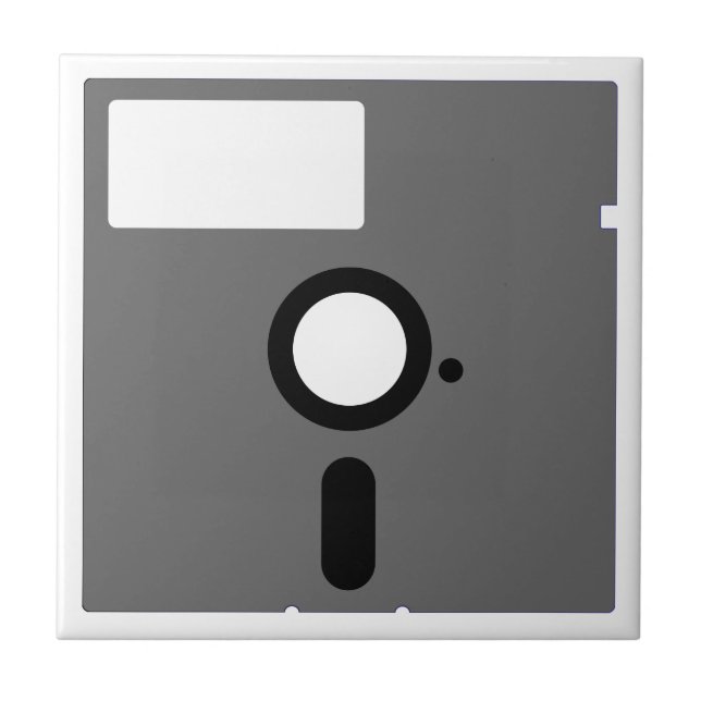 5.25 inch floppy disk - old computer diskette ceramic tile (Front)