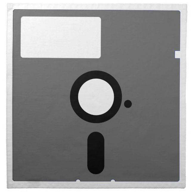 5.25 inch floppy disk - old computer diskette cloth napkin (Front)